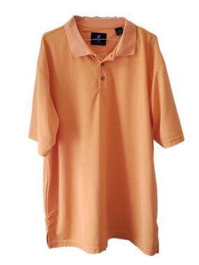 Caribbean Joe Island Supply Co. Men's Orange Ribbed Polo
